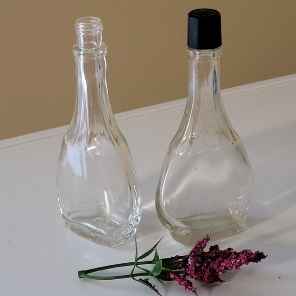 Vintage Clear Glass Vanity Bottles - Picture 3 of 11